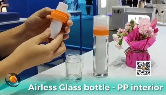 Airless Glass Bottle with Refillable PP Bottle